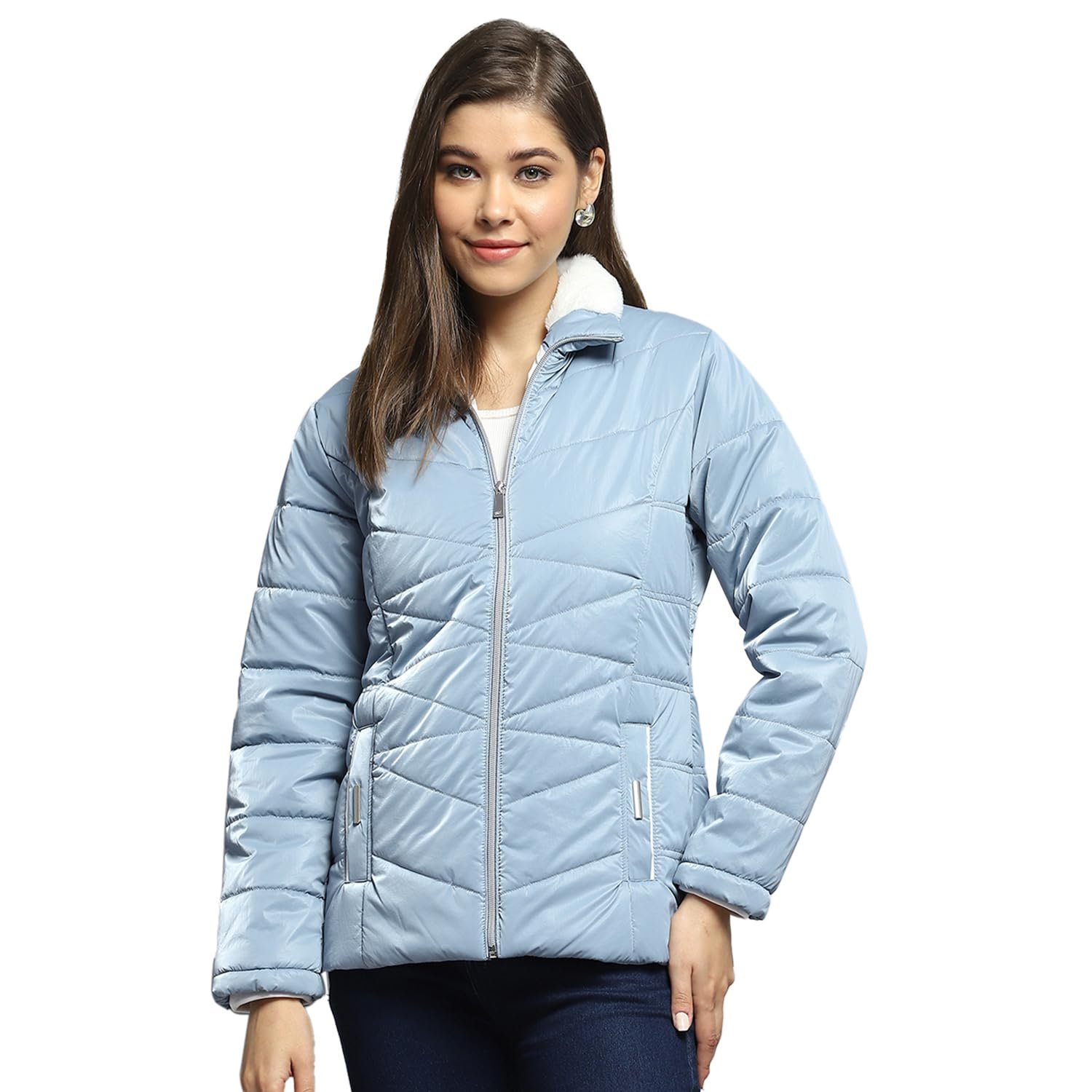 Monte Carlo Women's Polyester Blend Regular Solid Collar Neck Full Sleeve Jacket