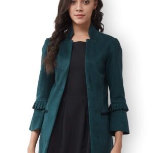 Zima Leto Women’s Solid Blazer with Ruffle