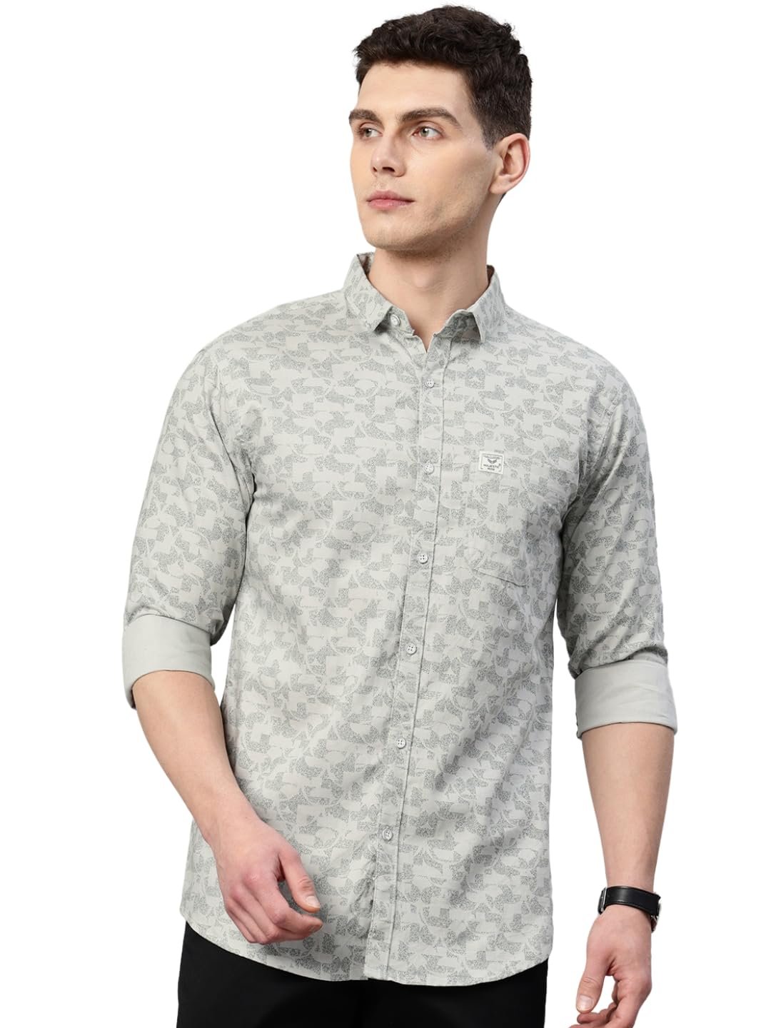 Majestic Man Custom Abstract Printed Pure Cotton Slim Fit Casual Shirt
