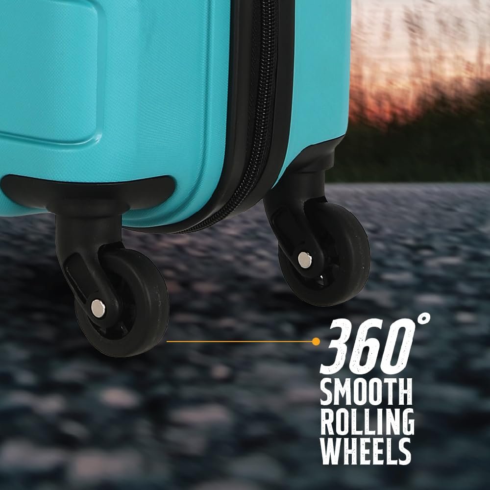 Kamiliant by American Tourister Harrier 3-Piece Luggage Set - 56, 68 & 78 cm Polypropylene Hard-Sided Spinner Suitcases with 4 Wheels (Coral Blue) - Image 7