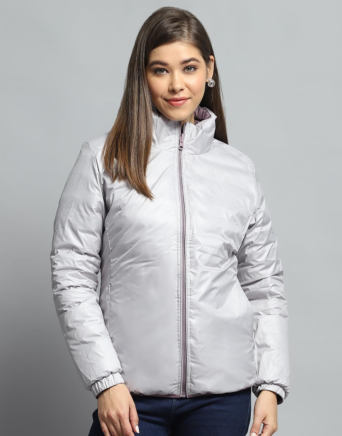 Monte Carlo Women's Reversible Winter Jacket | Stylish Regular Fit Quilted Puffer Coat | Full Sleeve Solid Zipper Closure Travel Jacket For Women's - Image 7