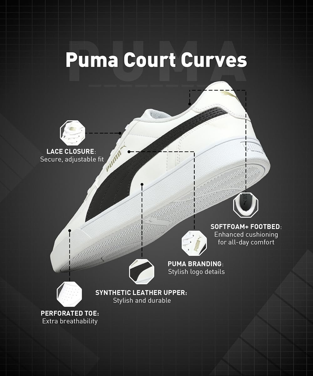 Puma Unisex-Adult Court Curves Sneaker - Image 4