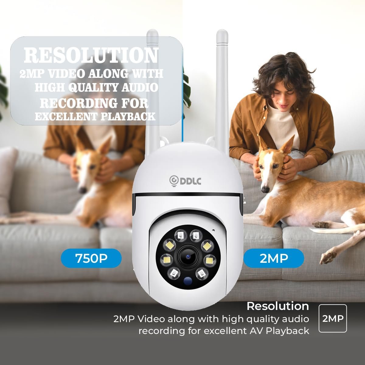 DDLC Indoor Camera Wireless, Security Camera WiFi & 2.4ghz, 1080p Security Cameras Wireless Outdoor/Indoor Full Color Day and Night, Motion Detection, Dome Surveillance Cameras 360° View (Mini ptz) - Image 6