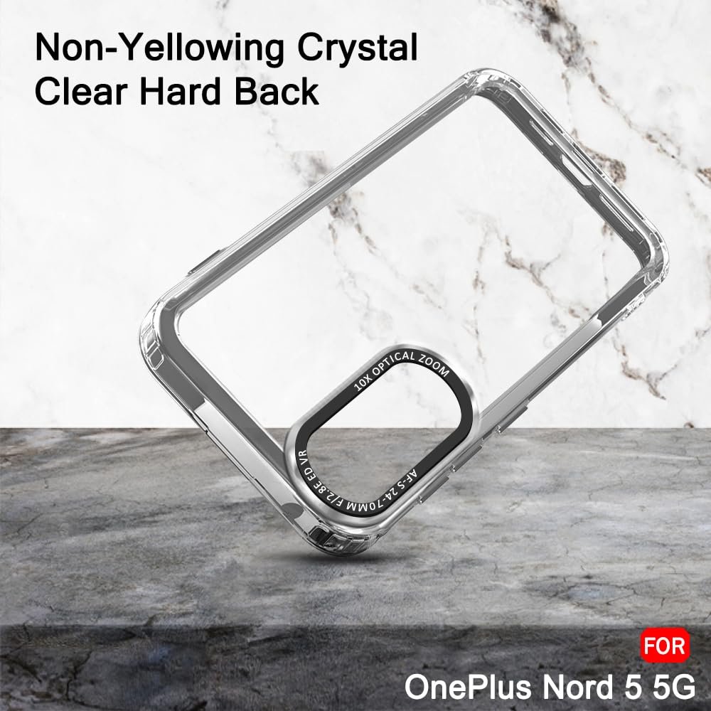 TheGiftKart Hybrid Shockproof Back Cover Case for OnePlus Nord 5 5G | Stylish Camera Border | Plated Buttons | Crystal Clear Hard Back Cover Case for OnePlus Nord 5 5G (TPU & PC, Smoked Bumper) - Image 4