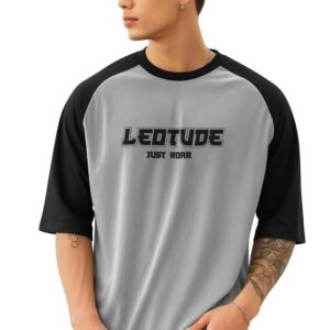 LEOTUDE Men Polycotton Classy Look Dri-Fit Round Neck Half Sleeve Tshirt| Colorful Oversized Fit T-Shirt for Mans
