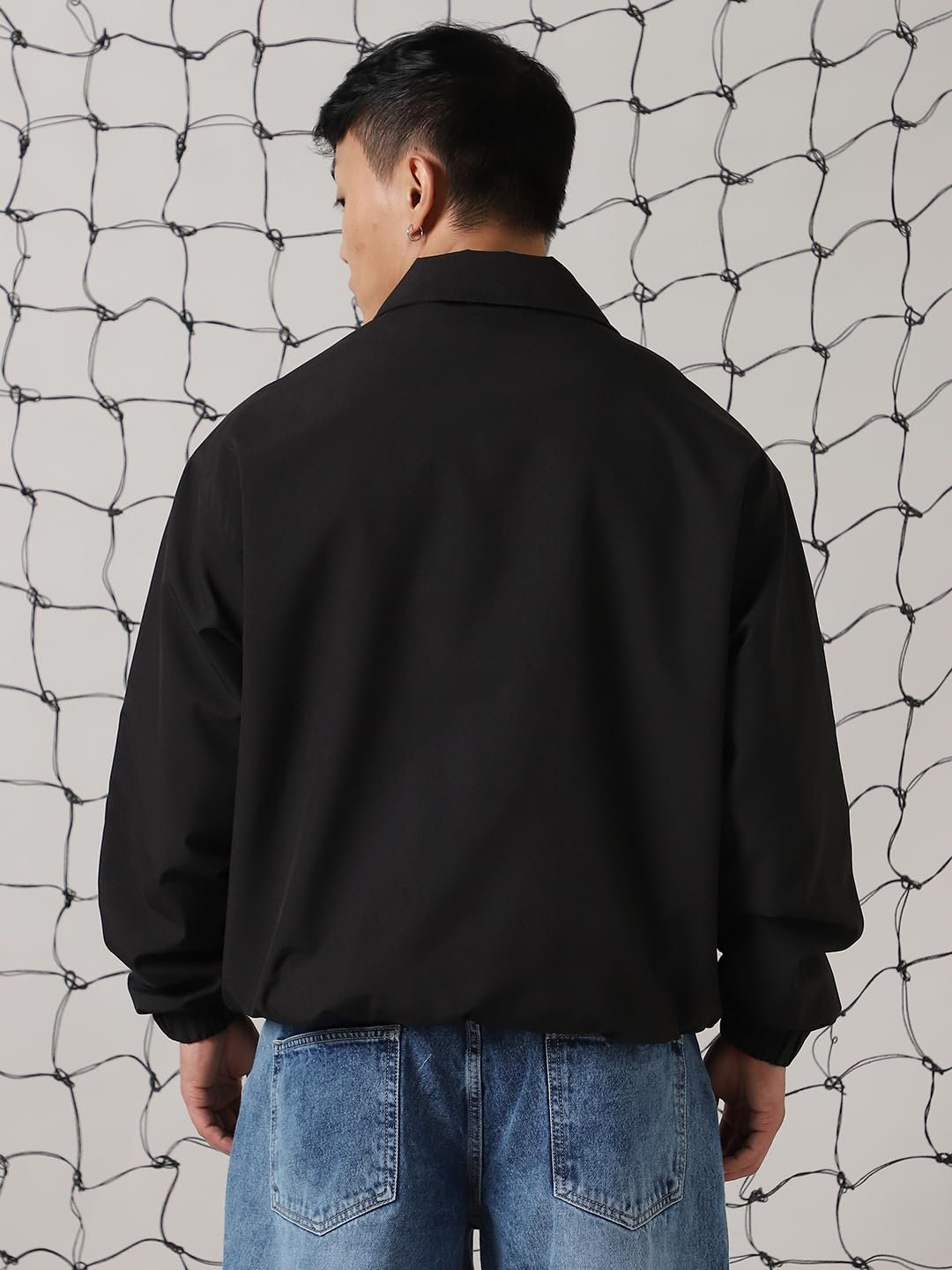 Hubberholme Men Polyester Printed Oversized Fit Collar Full Sleeves Jackets 6 - Image 4