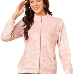 Modeve Floral Printed Stand Collar Lightweight Tailored Jacket