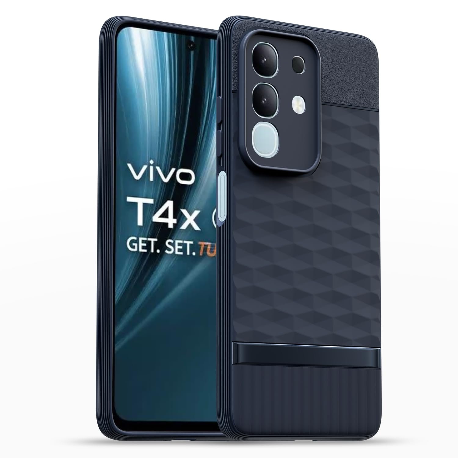 Outlouders Back Cover for Vivo T4X 5G/ IQOO Z10x 5G | Full Camera Protection | TPU Soft Flexible Shockproof Back Case (Blue)