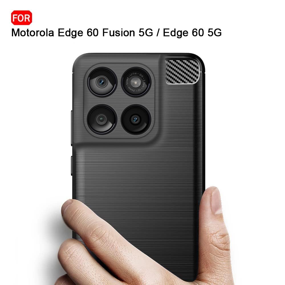 TheGiftKart Rugged Shockproof Back Cover Case for Motorola Moto Edge 60 Fusion 5G / Edge 60 5G | Total Camera Protection | Anti-Fingerprint Finish | 360 Degree Protection Back Cover Case (TPU, Black) - Image 5