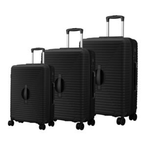 Maleta Tranquil Set of 3 | Small + Medium + Large Size | Premium Luggage, TSA Lock | Trolley Bags for Travel | Suitcase for Travel (Black, Set of 3 (Small-Medium-Large))