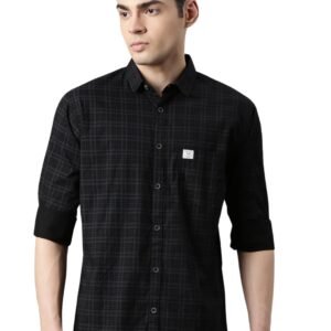 Majestic Man Men’s Comfort Slim Fit Pure Cotton Opaque Checked Casual Shirt