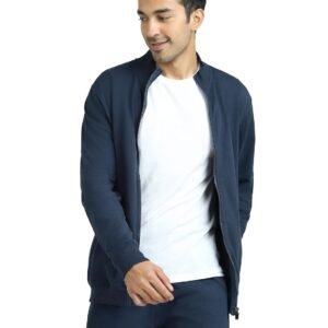 XYXX Men’s Cruze French Terry Cotton Regular Fit Zip-Up Jacket with Full Zipper Closure and Side Pockets