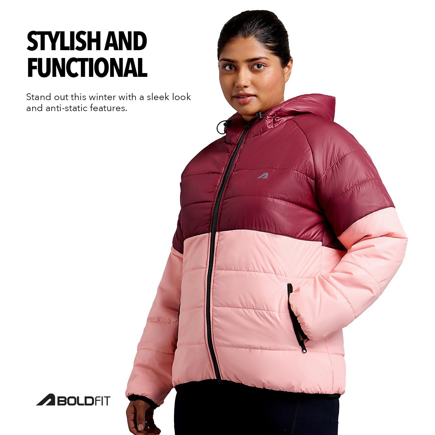 Boldfit jacket for woman puffer winter jacket for woman standard length jackets for women stylish latest hooded winter wear jackets for women cozy jerkins for ladies - Image 4