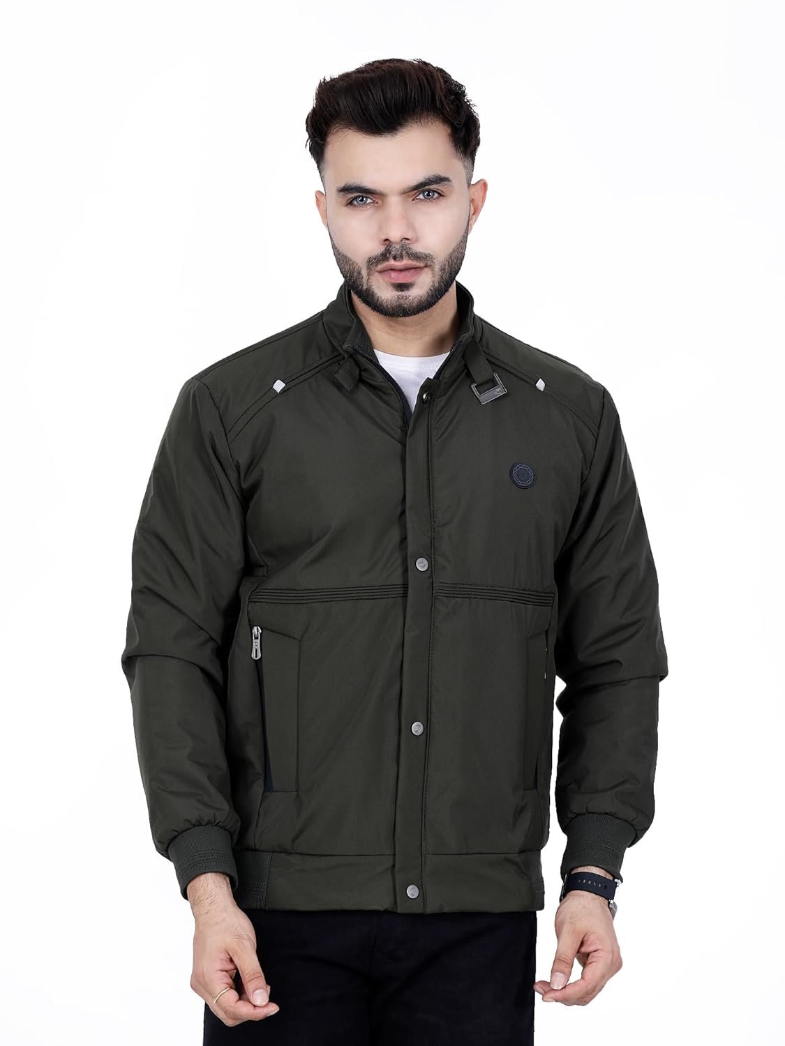 Dollar Full Sleeves Bomber Jacket for Men | TPU Men's Standing Collar Lightweight Winter Jacket, Regular Fit - Image 2