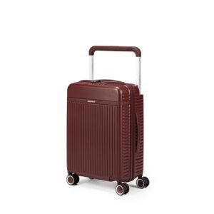 THE ASSEMBLY Polycarbonate Hard-Sided Cabin Luggage – 20 Inches | Premium Wide Handle Trolley Bag With In-Built Tsa Lock & Silent 8 Spinner Wheels- Rover, 55.5 Cm, Red
