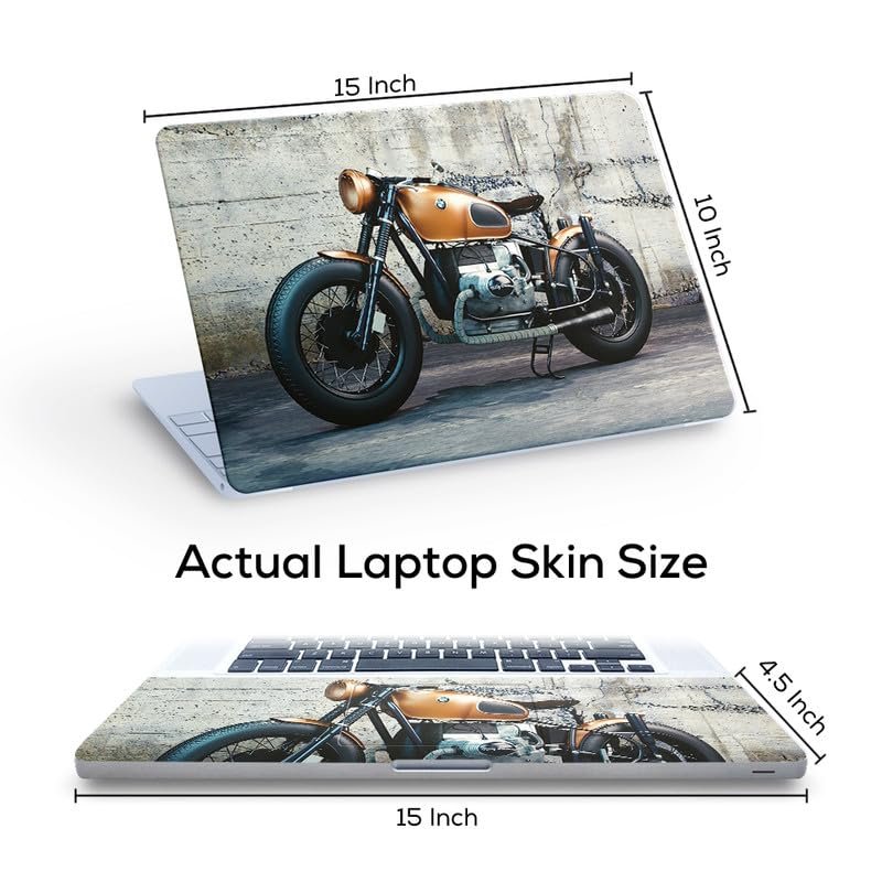 Bike Full Vinyl Laptop Skin/Sticker/Cover for 15 to 15.6 Inches Laptops Laminated-Removable-HD Quality Compatible for Hp-Dell-Sony-Lenovo-Asus etc.(15x10 Inches) - Image 3