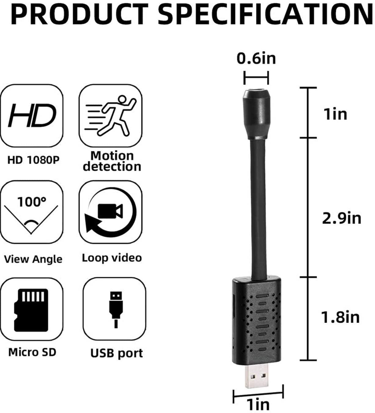 TECHNOVIEW Wi-Fi Surveillance Flexible Neck Wireless Security Camera 1080P Watch Live View, Wireless Indoor/Outdoor Home Office with Motion Detection, Work with Power Only (Moveable Camera) - Image 4