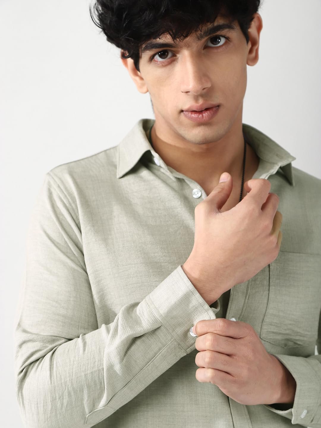 Urbano Fashion Men's Linen Blend Full Sleeve Relaxed Fit Casual Solid Shirt - Image 6