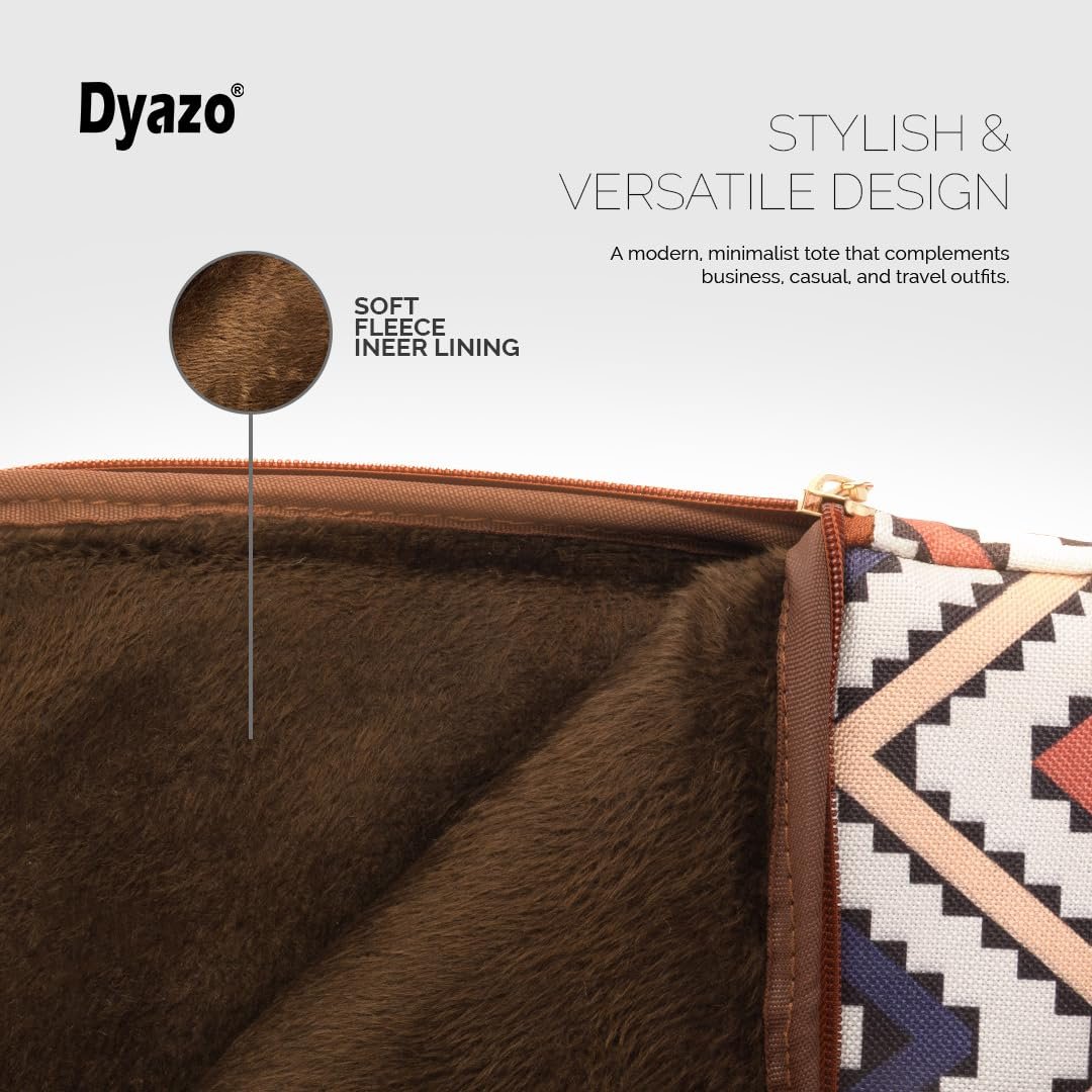 Dyazo Laptop Sleeve Bag 15 to 15.6 Inch for Woman | Jute & Vegan Leather Handcrafted Slim Case with Zipper | Stylish & Durable Office Laptop Bag for Work, College and Travel - Image 3