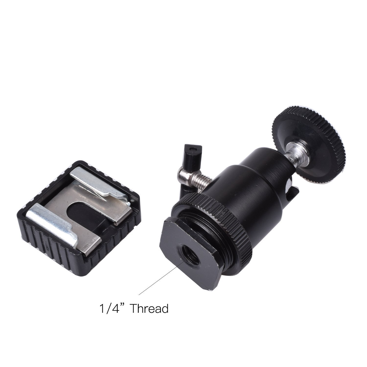 SHOPEE Branded Camera Tripod LED Light Flash Bracket Camera Holder Mount 1/4 Hot Shoe Adapter Cradle Ball Head ( with Cold Shoe) - Image 2