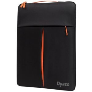 Dyazo 13-13.3 Inch Sleeve Case for Laptop | Cover Bag with Handle & One Front Accessories Pocket | Compatible for MacBook Air/Pro, HP, Dell, Asus, Acer, Lenovo and Other Notebook (Black & Orange)