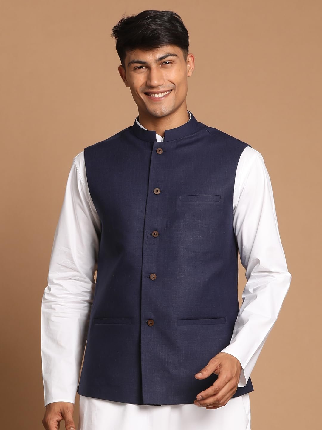 VASTRAMAY Men's Cotton Nehru Jacket - Image 2