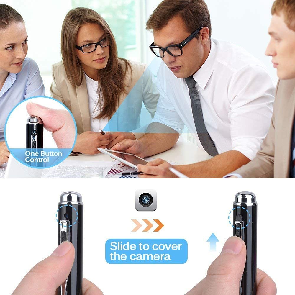 TECHNOVIEW 4k Full Hd Pen 1920pX1080p Camera Video and Audio Sound Recorder with Free 16GB Memory Card Portable Spy Pen Hd Recorder - Silver & Black Hidden Device - Image 2