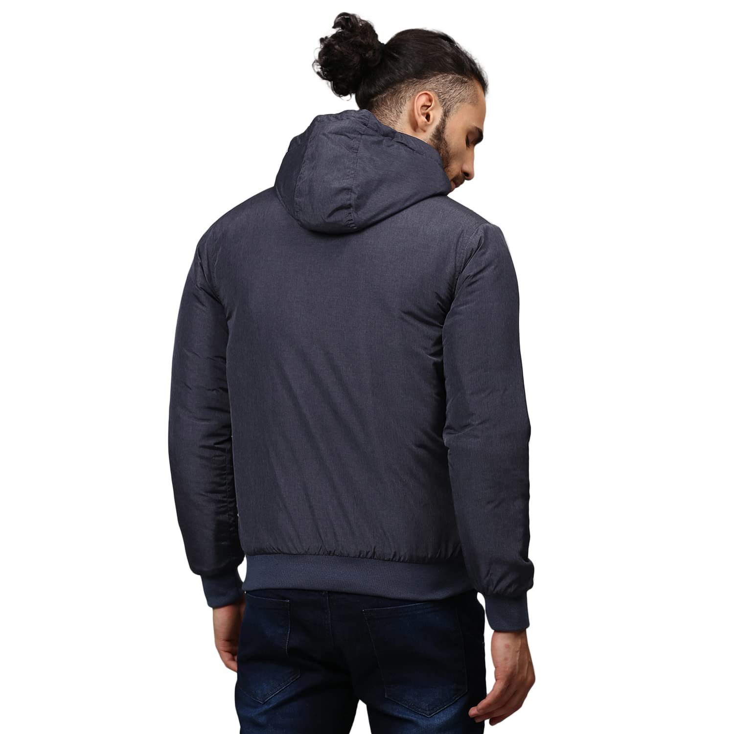 Campus Sutra Men Solid Full Sleeve Blue Stylish Casual Windcheater Casual Jackets - Image 3