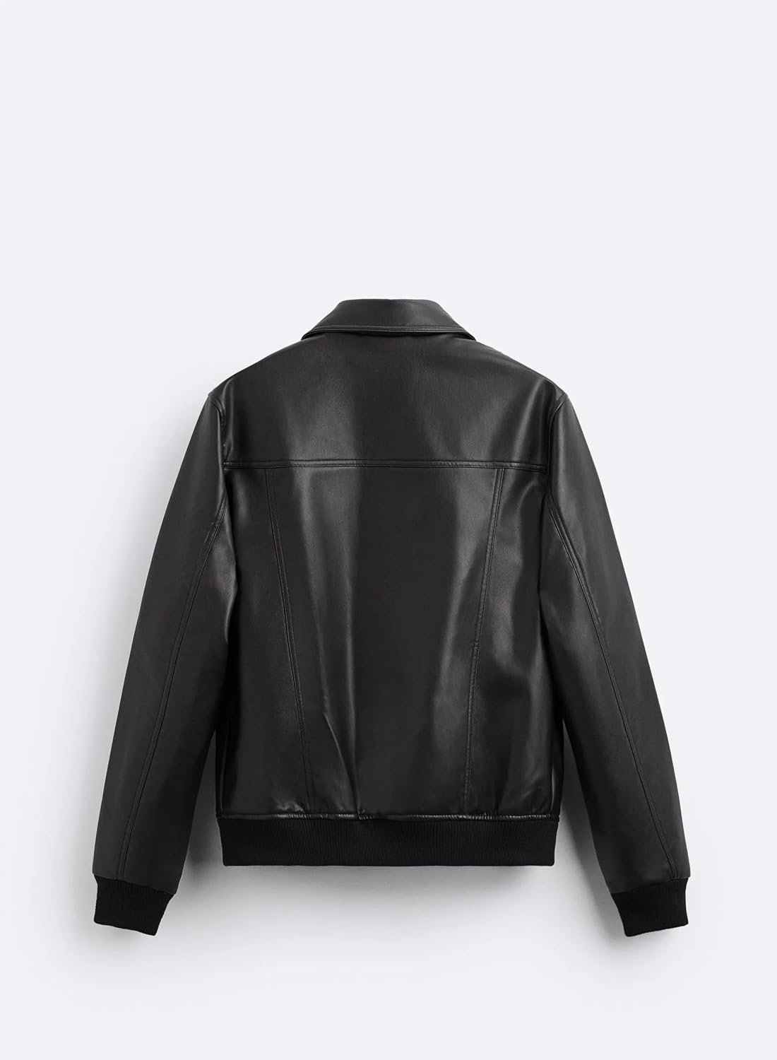 Men�s Leather Shacket A4 in Black | Premium Faux Leather Overshirt Jacket with Button Closure & Full Sleeves | Stylish Slim Fit Casual - Image 3