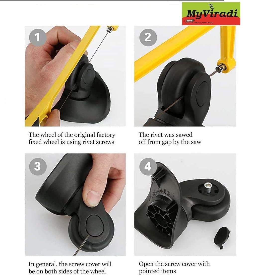 Luggage Wheel,Handle,Lock Only for Replacement and Repair for VIP, Safari, Skybag, Amrican Tourister Suitcases Luggage Part (4.5 CM For 8 Wheeler (8 Pcs)) - Image 4