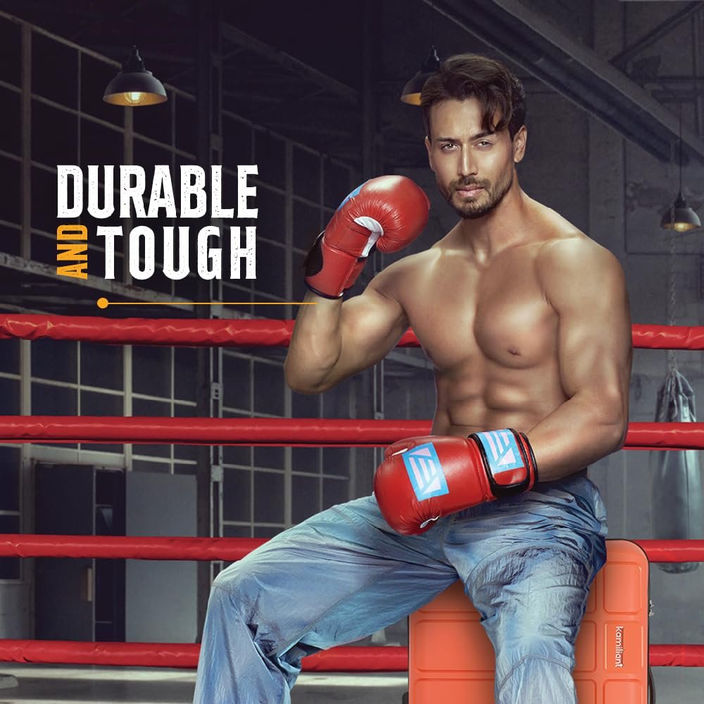 Kamiliant American Tourister Cabin Harrier 56 Cms Small Polypropylene Hard Sided 4 Wheeler Spinner Wheels Carry-On Luggage (Carrot-Orange) - Image 2