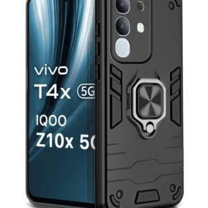 AIBEX Armor Back Cover Compatible for Vivo Y31 Pro 5G / Vivo T4X 5G / IQOO Z10X 5G| Rugged Shockproof Case with Ring Holder & Kickstand | Military-Grade Protection | Magnetic Car Mount Compatible