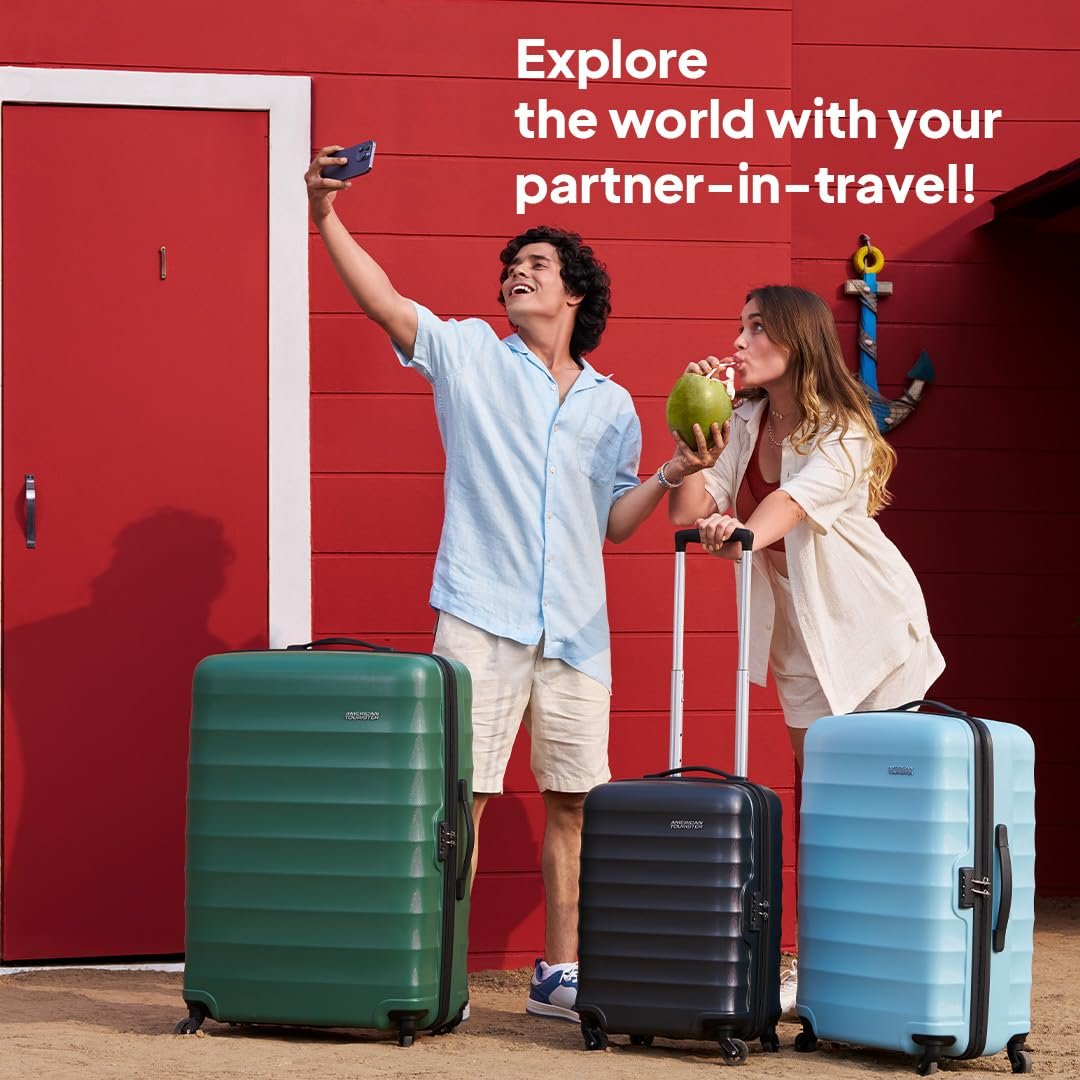 American Tourister Trolley Bag for Travel | Barcelona 55 Cms Polycarbonate Hardsided Small Cabin Luggage Bag | Suitcase for Travel | Trolley Bag for Travelling, Gunmetal, 4, Spinner - Image 2