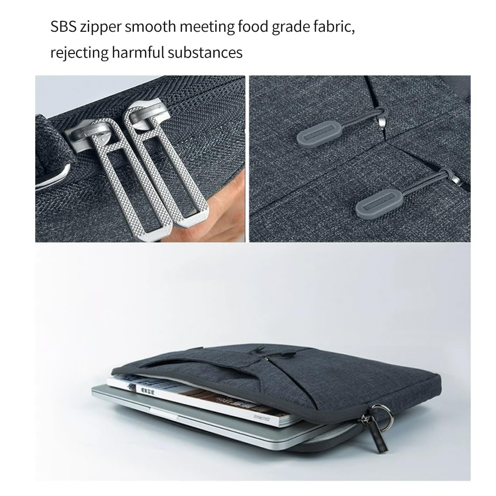 MOCA Laptop Bag Carrying Case 15.6 Inch with Shoulder Strap, Slim Computer Sleeve Cover Compatible with MacBook Pro 15/16, 15-16 Inch HP Acer Dell Lenovo ASUS Laptop-Grey - Image 4