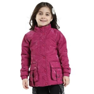 Monte Carlo Girls Full-Sleeve Winter Jacket | Stylish & Warm Puffer Jacket for Winter | Mock Neck | Solid Color Long Sleeves Jacket with Zipper Closure For Girl