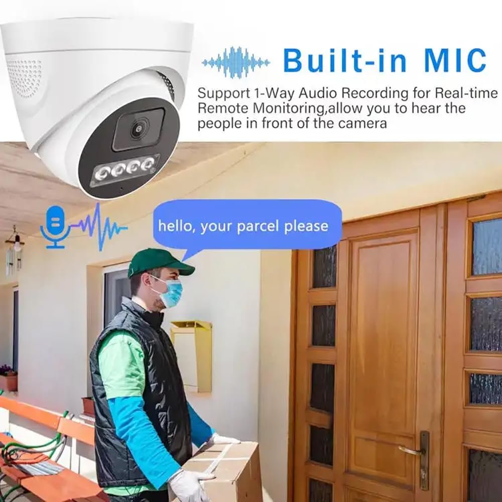 TECHNOVIEW Wireless Ultra 1080p HD, 5 Megapixel, Indoor WiFi Camera with Night Vision, Support up to 128GB SD Card, Dome WiFi Security Camera for Home Office - White - Image 3