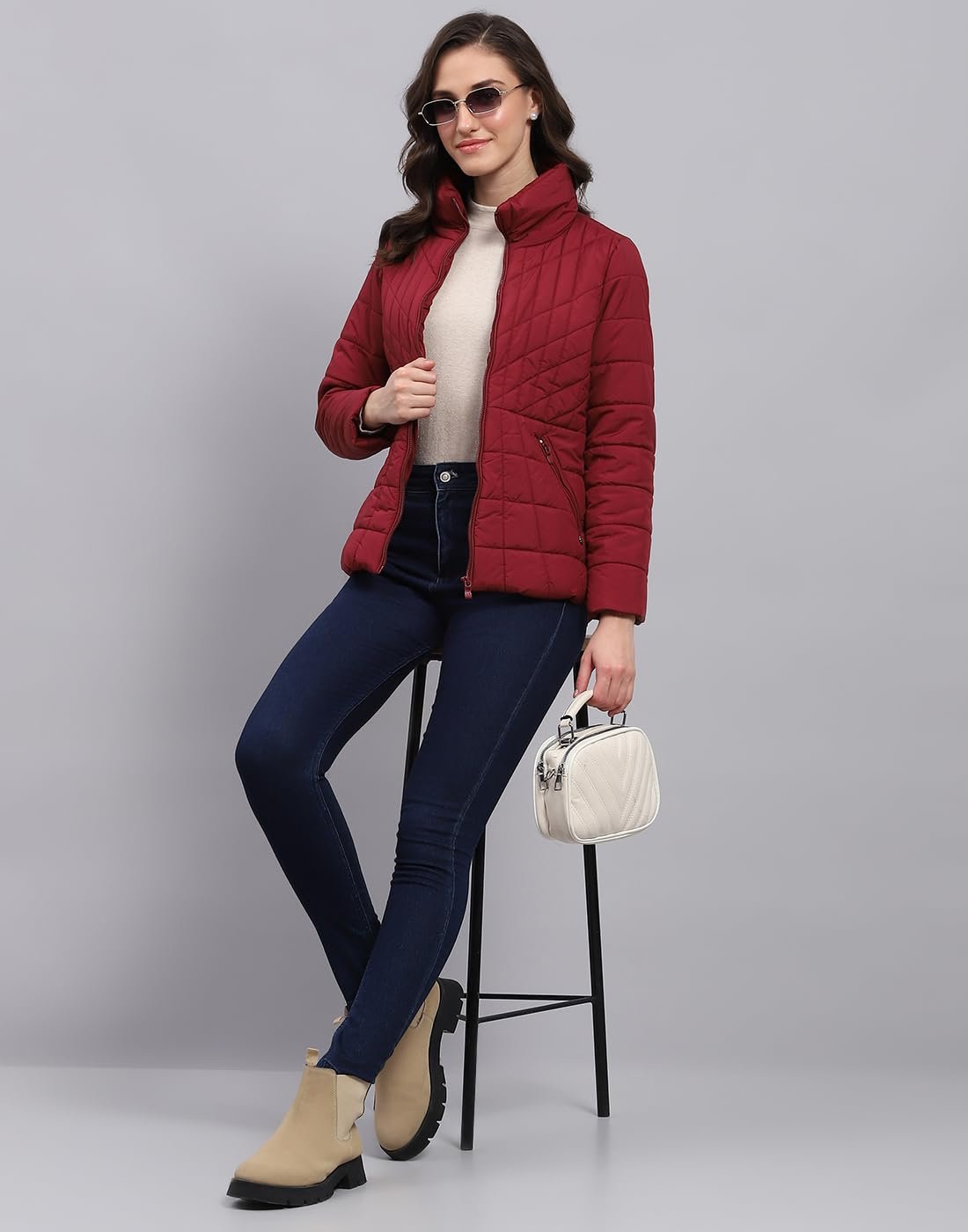 Monte Carlo Womens Solid High Neck Full Sleeve Jacket (224067520) - Image 5