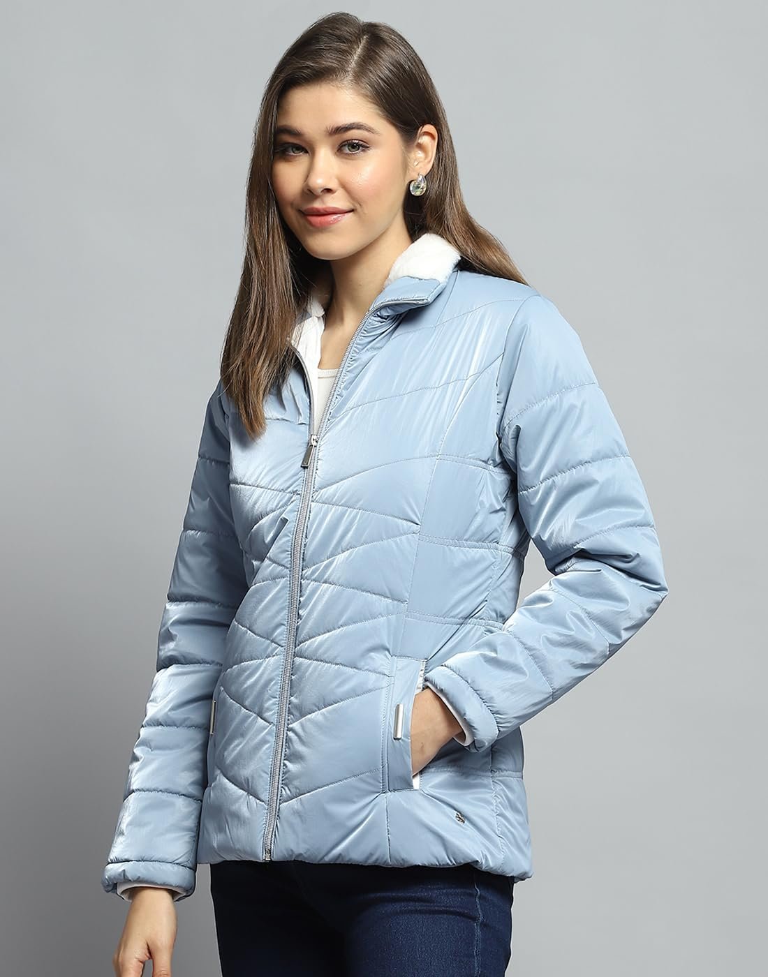 Monte Carlo Women's Polyester Blend Regular Solid Collar Neck Full Sleeve Jacket - Image 3