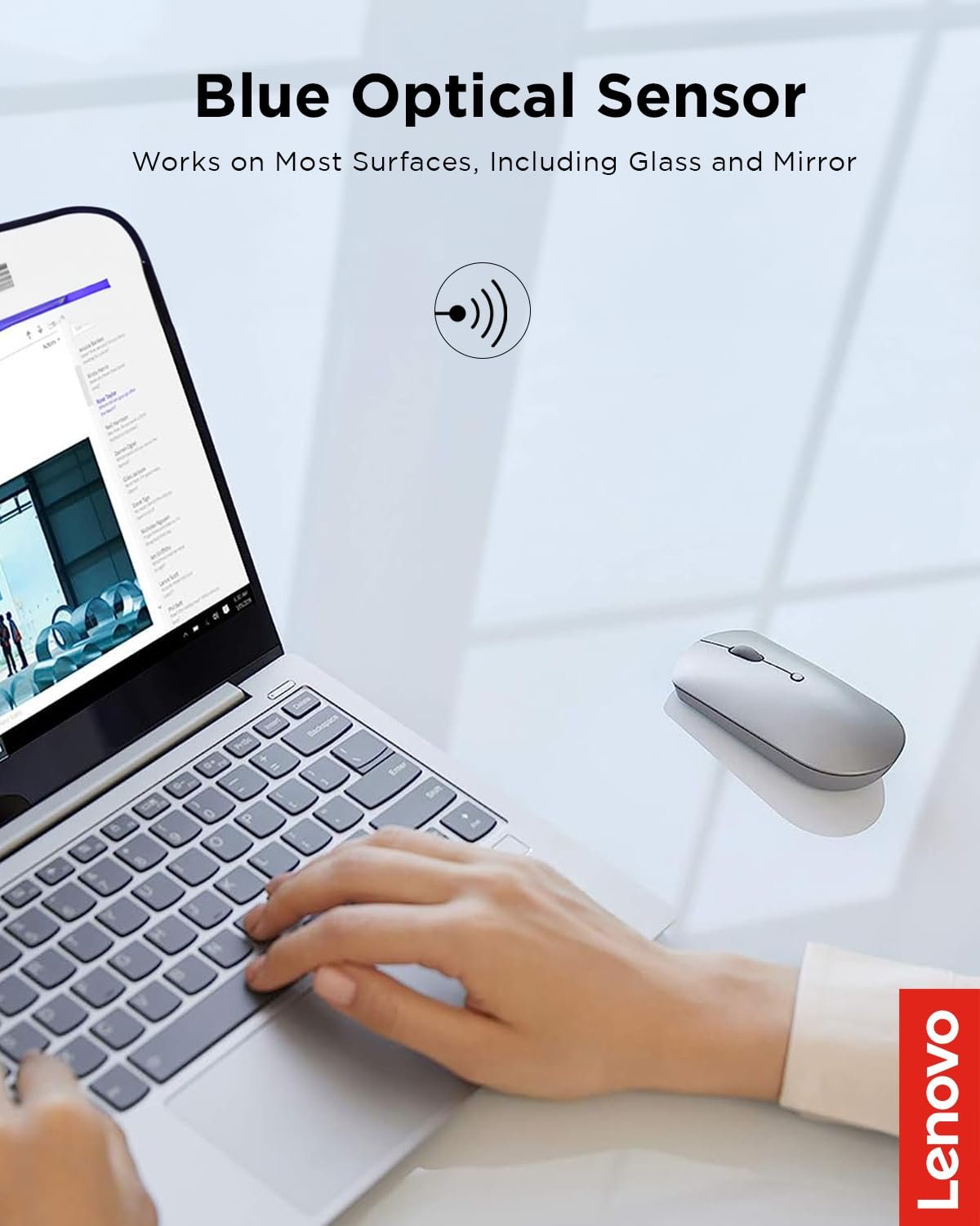 Lenovo 600 Bluetooth 5.0 Silent Mouse: Compact, Portable, Dongle-Free Multi-Device connectivity with Microsoft Swift Pair | 3-Level Adjustable DPI up to 2400 | Battery Life: up to 1 yr - Image 9