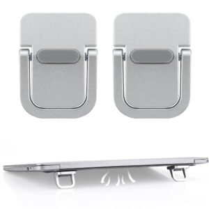 ZORBES® Mini Laptop Riser Stand 2pc Self-Adhesive Mini Laptop Stand Portable Invisible Lightweight Cooling Pad Keyboard Kickstand Compatible with MacBook Lenovo Dell All Laptops
