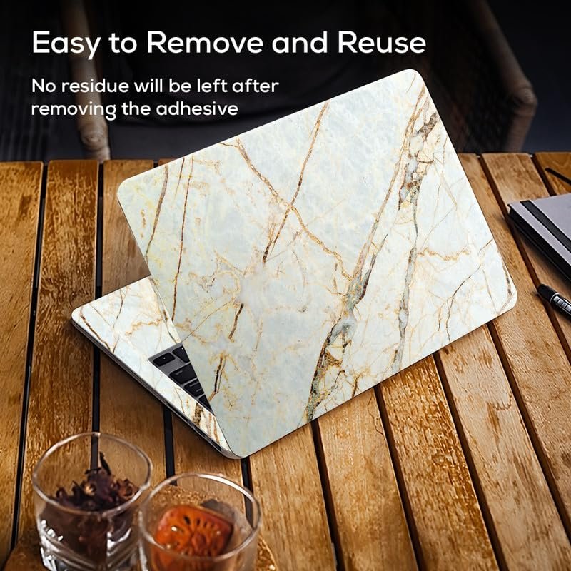 Marble Look Full Body Vinyl Laptop Skin/Sticker/Cover Upto 15.6 Inches Laptops Laminated-Removable-HD Quality Compatible for Hp-Dell-Sony-Lenovo-Asus etc.(15x10 Inches) - Image 3