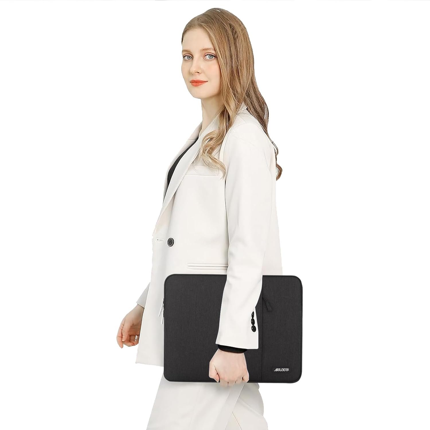 MOSISO Laptop Case 16 inch, 15-15.6 inch Laptop Sleeve Compatible with MacBook Pro 16 M4 M3 M2 M1, HP Acer Dell Lenovo ASUS Notebook, Polyester Vertical Computer Sleeve Bag with Pocket, Black - Image 6