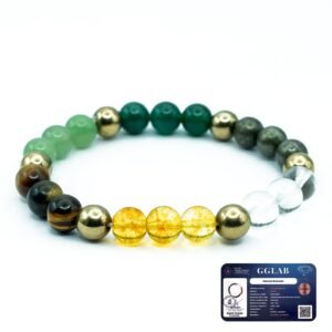 Astrotalk Dhan Yog Bracelet | Attracts Wealth & Financial Prosperity | Pyrite, Citrine, & Aventurine bracelet | Astrology Dhanyog Bracelet for Men & Women | Certificate of Authenticity