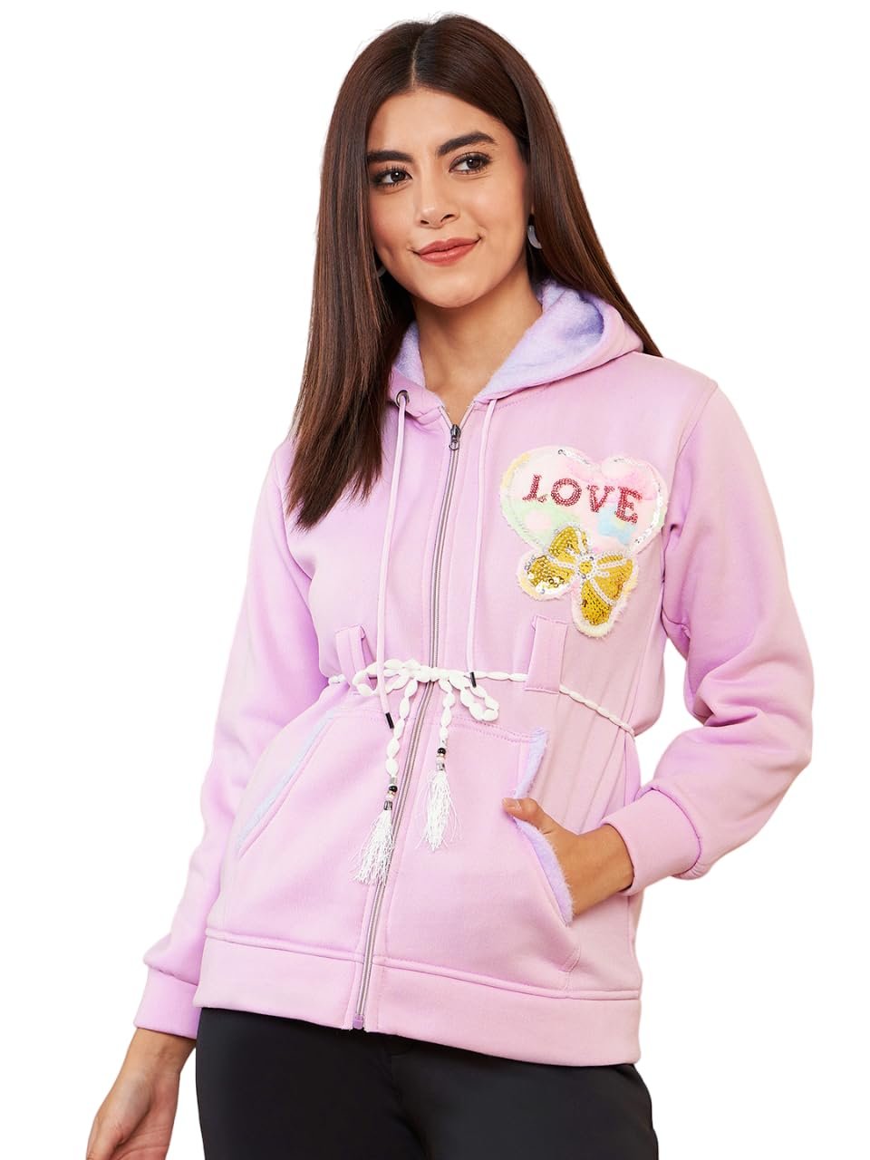 Pivl Women Jacket for Winter with Belt