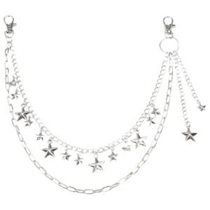 Jeans Chain, Chain for Men, Multi-Layer Jeans Chain for Men Aesthetic Star Design Fashion Accessory for Casual & Streetwear