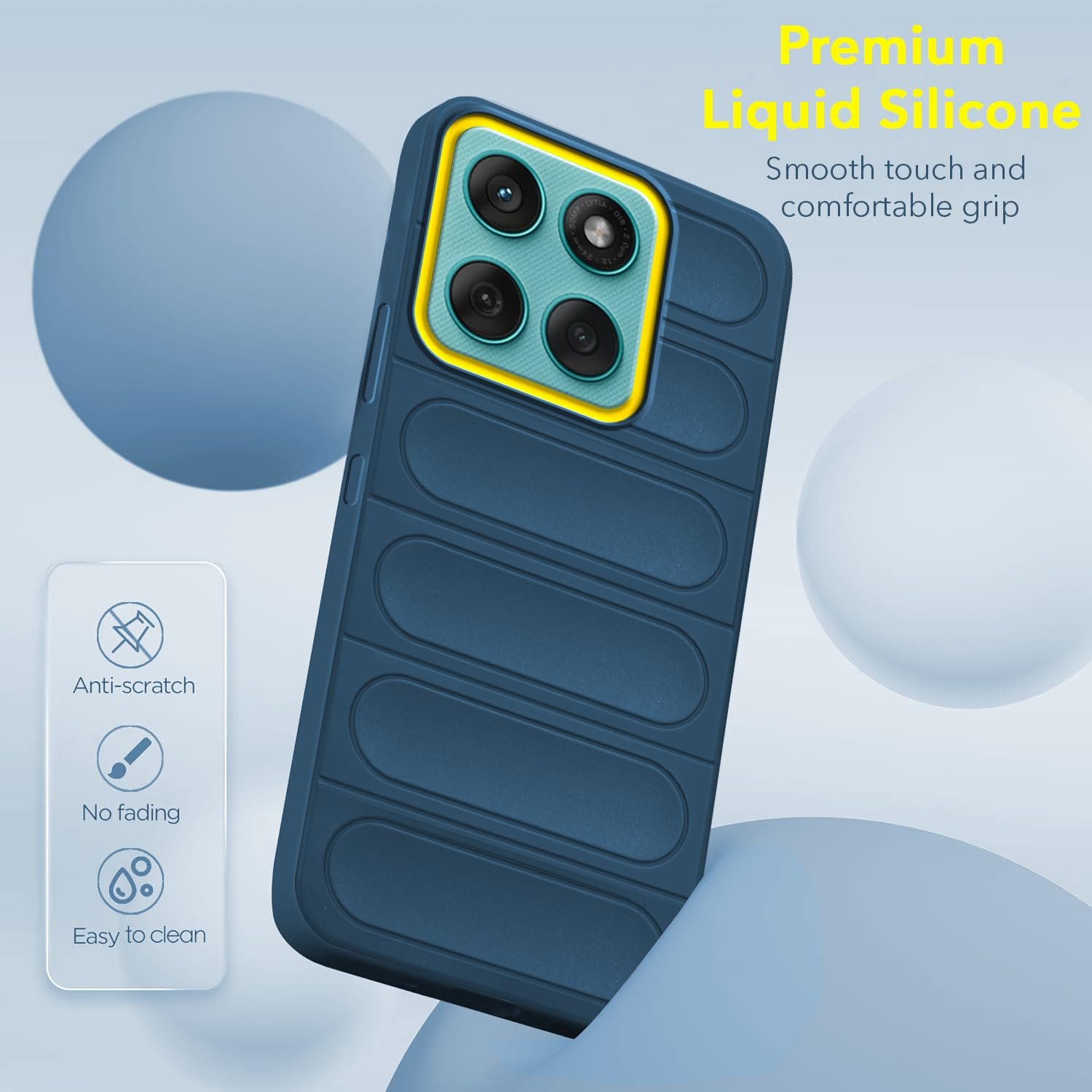 Jkobi Back Cover Case for Motorola Moto Edge 60 Fusion (Matte Liquid Silicone| Camera Protection Ring | Professional Wave Design | Shockproof Anti Slip Grip) - Image 7