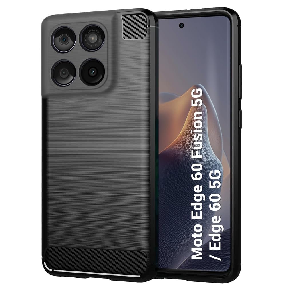 TheGiftKart Rugged Shockproof Back Cover Case for Motorola Moto Edge 60 Fusion 5G / Edge 60 5G | Total Camera Protection | Anti-Fingerprint Finish | 360 Degree Protection Back Cover Case (TPU, Black)