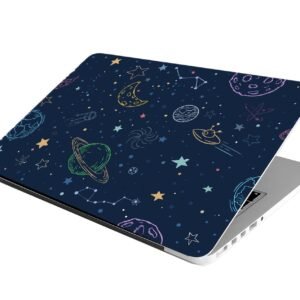 Full Laptop Skin Bubble-Free HD Quality Sticker for Laptops Upto 15.6" Compatible with Apple/Dell/HP/Lenovo/Acer/Asus/Sony (Dustproof|Waterproof|Scratchproof|Reusable)-Space BL FL SPE