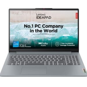 Lenovo IdeaPad Slim 3 12th Gen Intel Core i5-12450H 15.6 Inch (39.6cm) FHD Thin & Light Laptop (16GB/512GB SSD/Windows 11/Office Home 2024/3months Game Pass/Arctic Grey/1.62Kg), 83ER00MCIN
