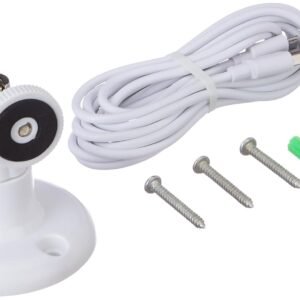 Kent Cam Wired 10 feet Long 360 Security Wall Mounting Kit Camera with Multiple Installation Options , USB Cable with Indoor Mount 1080p (White)